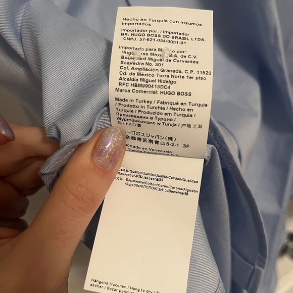 Hugo Boss s size Blue Dress Shirt men nwt 100% cotton - Picture 9 of 10